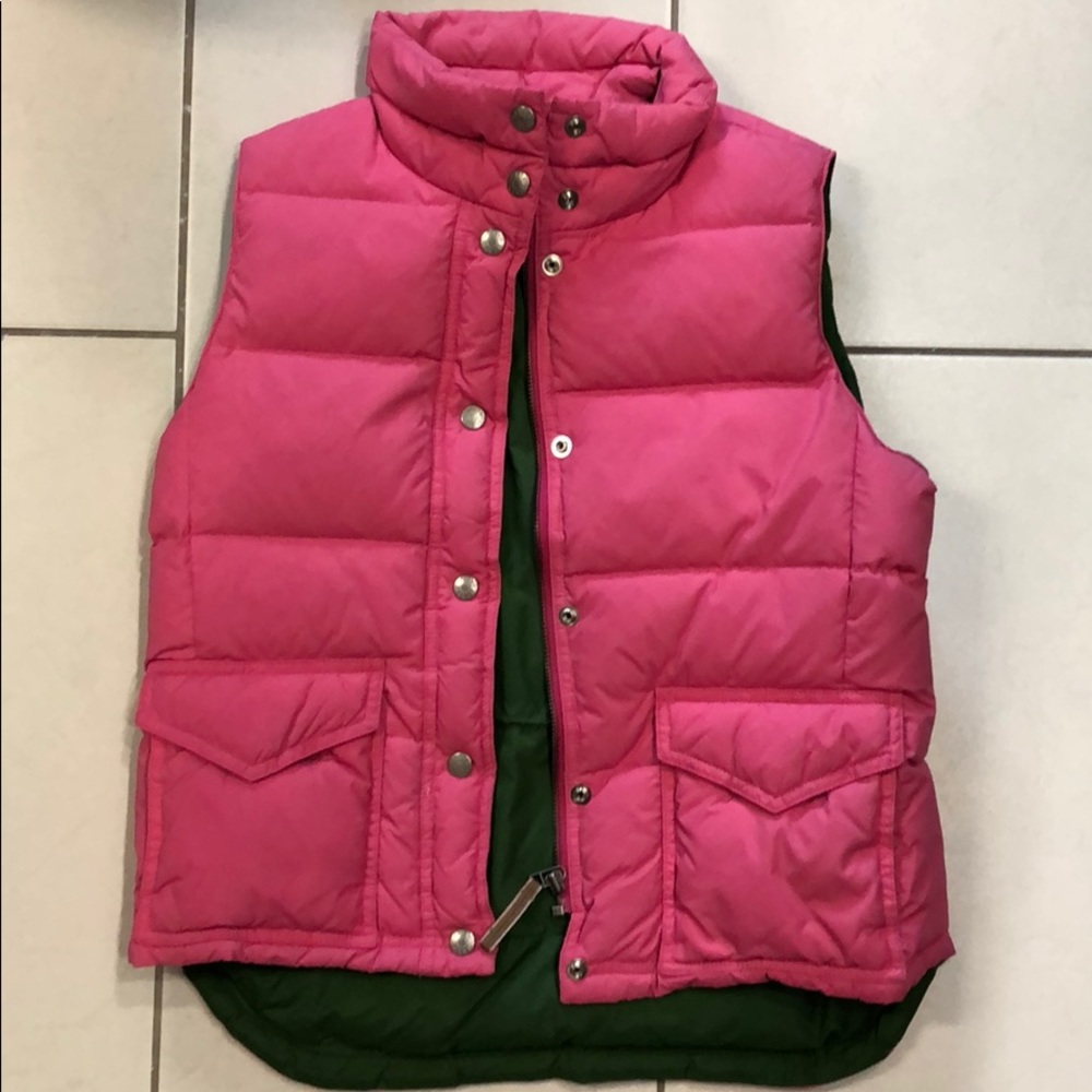 Hot pink J Crew puffer vest